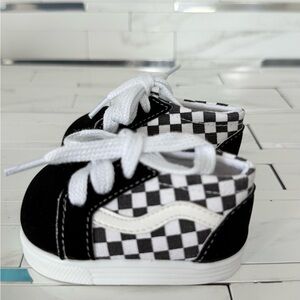 Black and White Checkered labubu Doll Shoes for 38 cm